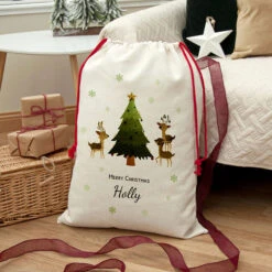 Personalised Christmas Reindeer Family Santa SackBG-8879