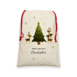 Personalised Christmas Reindeer Family Santa SackBG-8879 -Santa Gifts Shop BG 88790003