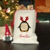 Personalised Children's Christmas Penguin Santa SackBG-8880 -Santa Gifts Shop BG 8880