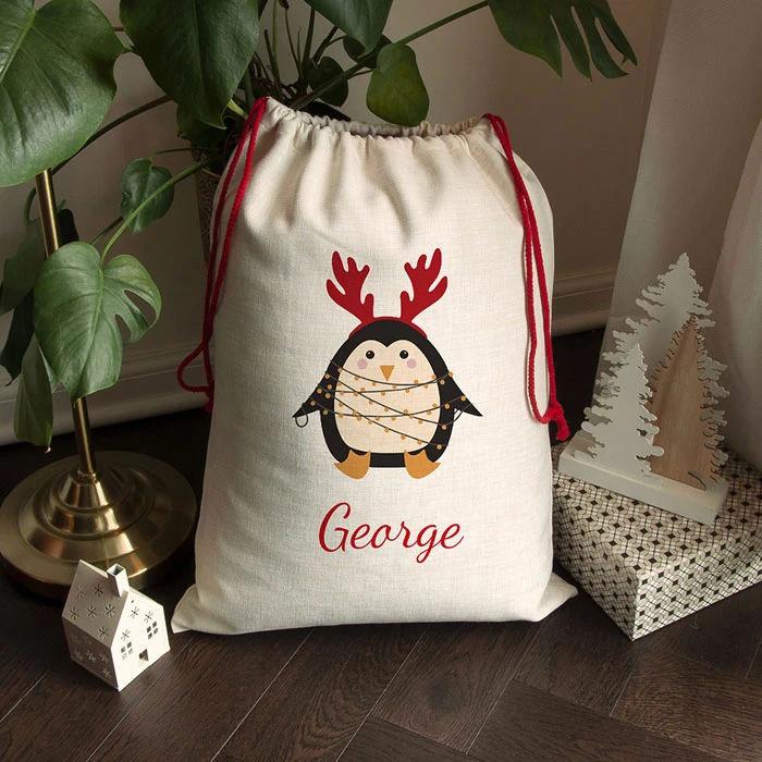 Personalised Children's Christmas Penguin Santa SackBG-8880 5 Personalised Children's Christmas Penguin Santa SackBG-8880 - Image 3