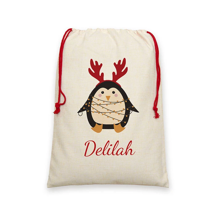 Personalised Children's Christmas Penguin Santa SackBG-8880 6 Personalised Children's Christmas Penguin Santa SackBG-8880 - Image 4