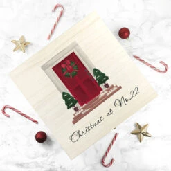 Personalised Door Number Wooden Christmas Eve BoxBG-8881