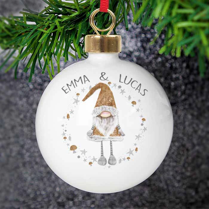 Personalised Christmas Gonk Ceramic BaubleBG-8902 3 Personalised Christmas Gonk Ceramic BaubleBG-8902