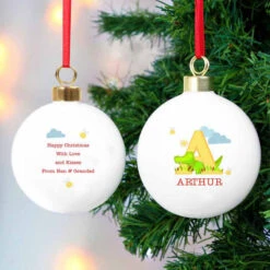 Personalised Animal Alphabet Christmas Tree BaubleBG-8903