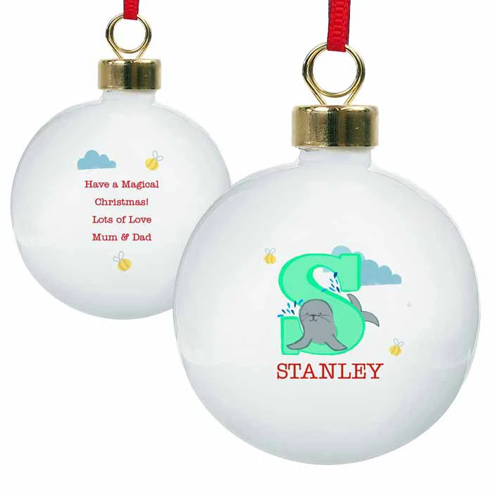 Personalised Animal Alphabet Christmas Tree BaubleBG-8903 4 Personalised Animal Alphabet Christmas Tree BaubleBG-8903 - Image 2