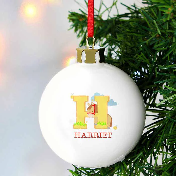 Personalised Animal Alphabet Christmas Tree BaubleBG-8903 5 Personalised Animal Alphabet Christmas Tree BaubleBG-8903 - Image 3