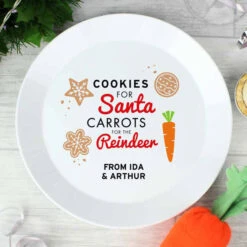 Personalised Cookies For Santa Christmas Eve Plastic PlateBG-8904