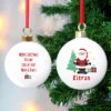 Kid's Personalised Santa White Ceramic Christmas Tree BaubleBG-8911