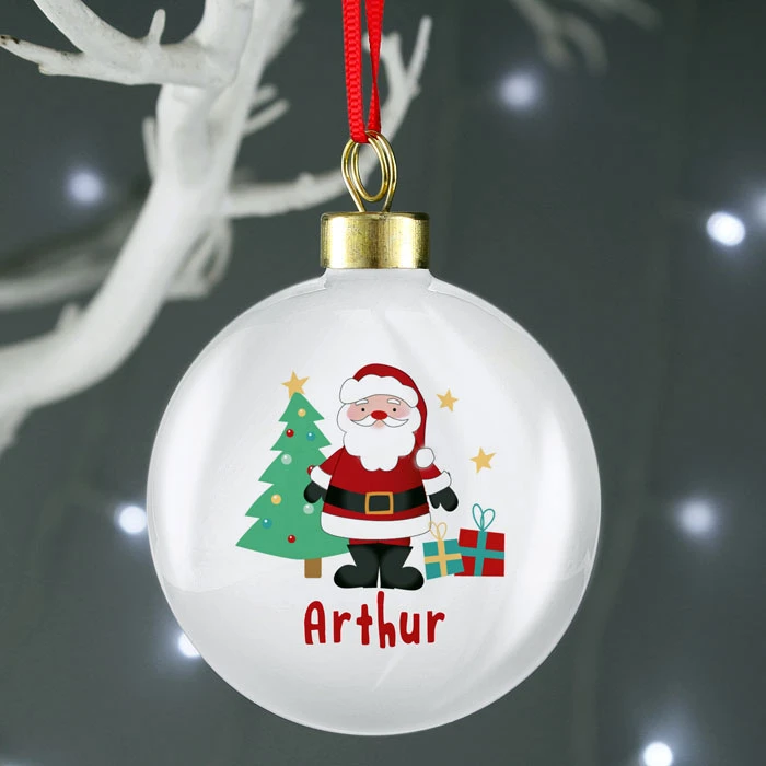 Kid's Personalised Santa White Ceramic Christmas Tree BaubleBG-8911 4 Kid's Personalised Santa White Ceramic Christmas Tree BaubleBG-8911 - Image 2
