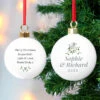Personalised Couples Mistletoe Ceramic Christmas Tree BaubleBG-8913 1 Personalised Couples Mistletoe Ceramic Christmas Tree BaubleBG-8913 -Santa Gifts Shop BG 8913
