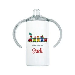 Personalised Christmas Train Kid's Stainless Steel Sippy CupBG-9183 -Santa Gifts Shop BG 91830006