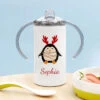 Personalised Christmas Penguin Kids Sippy CupBG-9184 -Santa Gifts Shop BG 9184