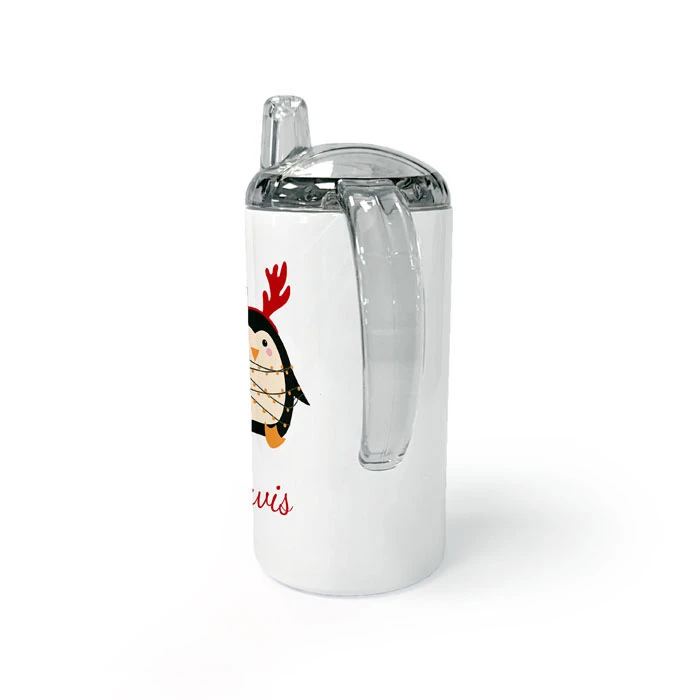 Personalised Christmas Penguin Kids Sippy CupBG-9184 5 Personalised Christmas Penguin Kids Sippy CupBG-9184 - Image 3