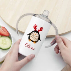 Personalised Christmas Penguin Kids Sippy CupBG-9184 13 Personalised Christmas Penguin Kids Sippy CupBG-9184 -Santa Gifts Shop BG 91840004