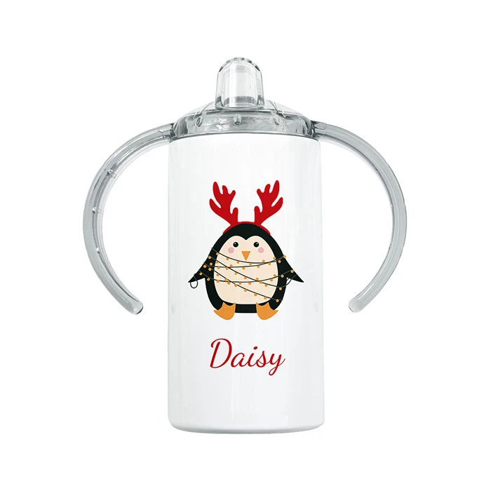 Personalised Christmas Penguin Kids Sippy CupBG-9184 9 Personalised Christmas Penguin Kids Sippy CupBG-9184 - Image 7