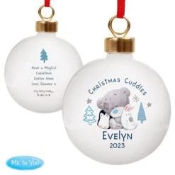 Personalised Winter Explorer First Christmas Ceramic BaubleBG-9340 -Santa Gifts Shop BG 93400002