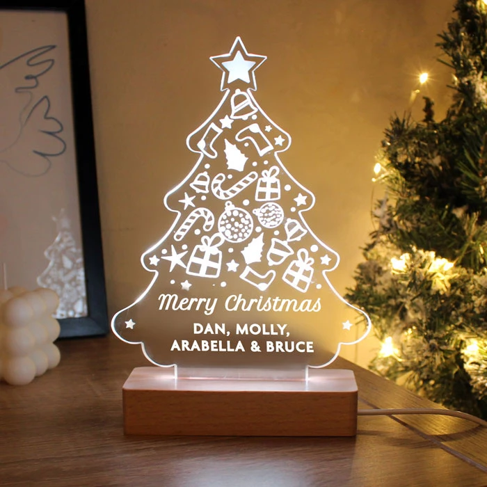 Personalised Christmas Tree Wooden Based LED LightBG-9348 4 Personalised Christmas Tree Wooden Based LED LightBG-9348 - Image 2