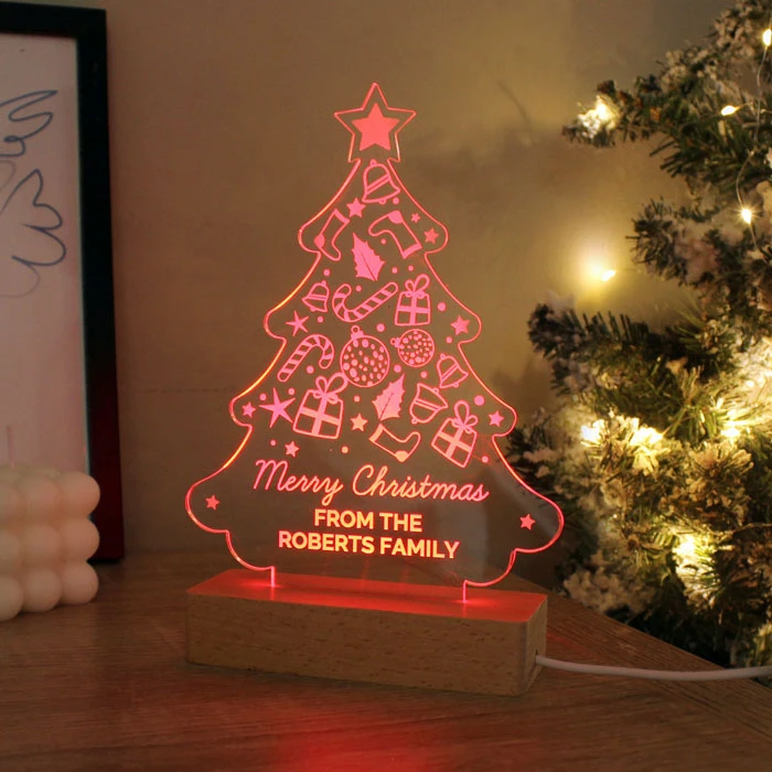 Personalised Christmas Tree Wooden Based LED LightBG-9348 5 Personalised Christmas Tree Wooden Based LED LightBG-9348 - Image 3