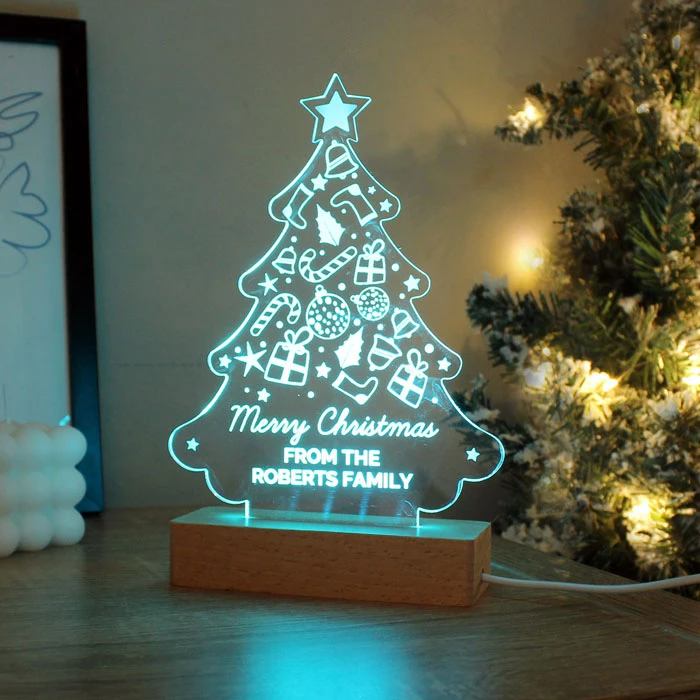 Personalised Christmas Tree Wooden Based LED LightBG-9348 6 Personalised Christmas Tree Wooden Based LED LightBG-9348 - Image 4