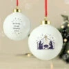 Personalised Nativity Ceramic Christmas Tree BaubleBG-9350 -Santa Gifts Shop BG 9350