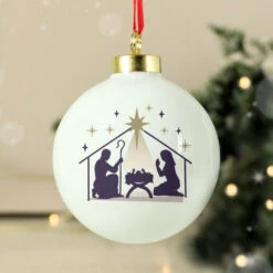 Personalised Nativity Ceramic Christmas Tree BaubleBG-9350 8 Personalised Nativity Ceramic Christmas Tree BaubleBG-9350 -Santa Gifts Shop BG 93500002