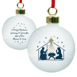 Personalised Nativity Ceramic Christmas Tree BaubleBG-9350 9 Personalised Nativity Ceramic Christmas Tree BaubleBG-9350 -Santa Gifts Shop BG 93500003