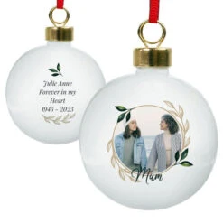 Personalised Photo Upload Memorial Christmas Tree BaubleBG-9352 -Santa Gifts Shop BG 93520003