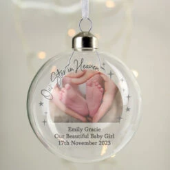 Personalised Photo Upload Memorial Glass Christmas BaubleBG-9353 10 Personalised Photo Upload Memorial Glass Christmas BaubleBG-9353 -Santa Gifts Shop BG 93530003