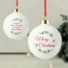 Personalised Merry Christmas Ceramic Tree BaubleBG-9357 -Santa Gifts Shop BG 9357