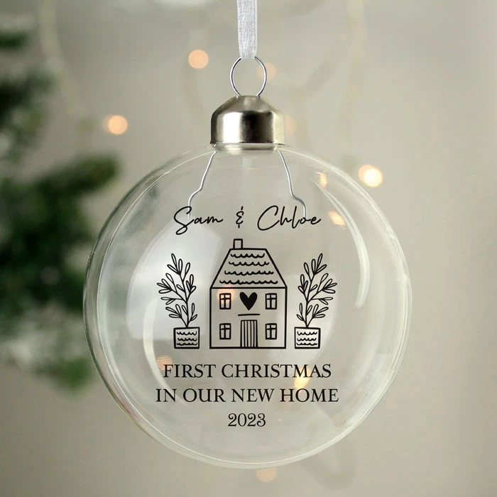 Personalised New Home Glass Christmas Tree BaubleBG-9358 4 Personalised New Home Glass Christmas Tree BaubleBG-9358 - Image 2
