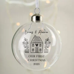 Personalised New Home Glass Christmas Tree BaubleBG-9358 8 Personalised New Home Glass Christmas Tree BaubleBG-9358 -Santa Gifts Shop BG 93580002