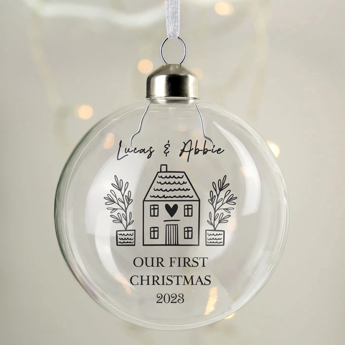 Personalised New Home Glass Christmas Tree BaubleBG-9358 5 Personalised New Home Glass Christmas Tree BaubleBG-9358 - Image 3