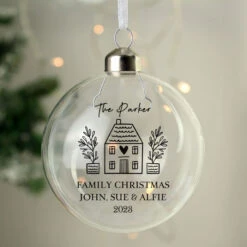 Personalised New Home Glass Christmas Tree BaubleBG-9358 9 Personalised New Home Glass Christmas Tree BaubleBG-9358 -Santa Gifts Shop BG 93580003