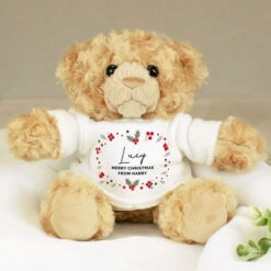 Personalised Christmas Teddy Bear In Holly JumperBG-9366 7 Personalised Christmas Teddy Bear In Holly JumperBG-9366 -Santa Gifts Shop BG 93660002
