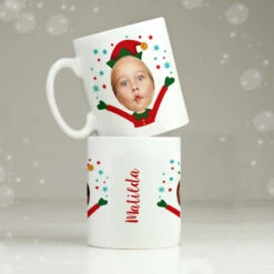 Personalised Photo Upload Christmas Elf MugBG-9369