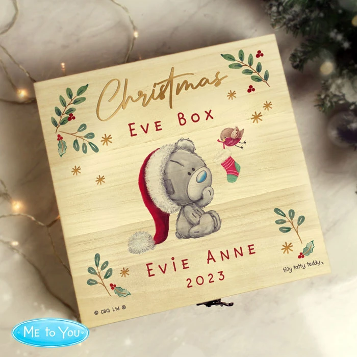 Personalised Tiny Tatty Teddy Wooden Christmas Eve BoxBG-9371 3 Personalised Tiny Tatty Teddy Wooden Christmas Eve BoxBG-9371