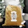 Personalised Gonk Luxury Pom Pom Gold Christmas SackBG-9374