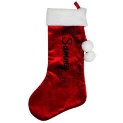 Personalised Holly Red Christmas Stocking Adult Or ChildBG-9378 -Santa Gifts Shop BG 93780003