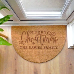 Personalised Christmas Half Moon Indoor Coir DoormatBG-9379