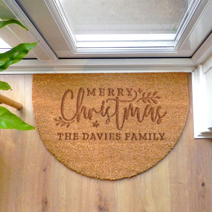 Personalised Christmas Half Moon Indoor Coir DoormatBG-9379 3 Personalised Christmas Half Moon Indoor Coir DoormatBG-9379