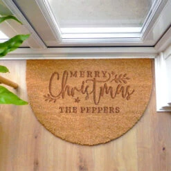 Personalised Christmas Half Moon Indoor Coir DoormatBG-9379 10 Personalised Christmas Half Moon Indoor Coir DoormatBG-9379 -Santa Gifts Shop BG 93790003
