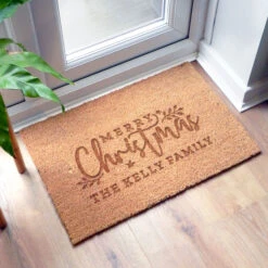 Personalised Christmas Rectangle Indoor Coir DoormatBG-9380