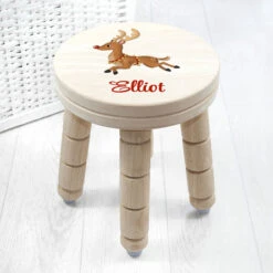 Personalised Christmas Reindeer Wooden StoolBG-9391
