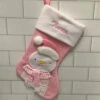 Personalised Pink Snowman Knitted Christmas StockingBG-9395 -Santa Gifts Shop BG 9395