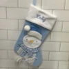 Personalised Blue Snowman Knitted Christmas StockingBG-9396 -Santa Gifts Shop BG 9396