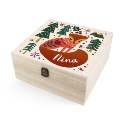 Personalised Scandi Fox Large Wooden Christmas Eve BoxBG-9407 9 Personalised Scandi Fox Large Wooden Christmas Eve BoxBG-9407 -Santa Gifts Shop BG 94070003