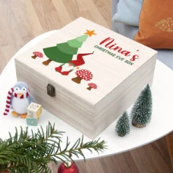 Personalised Gonk Large Wooden Christmas Eve BoxBG-9409