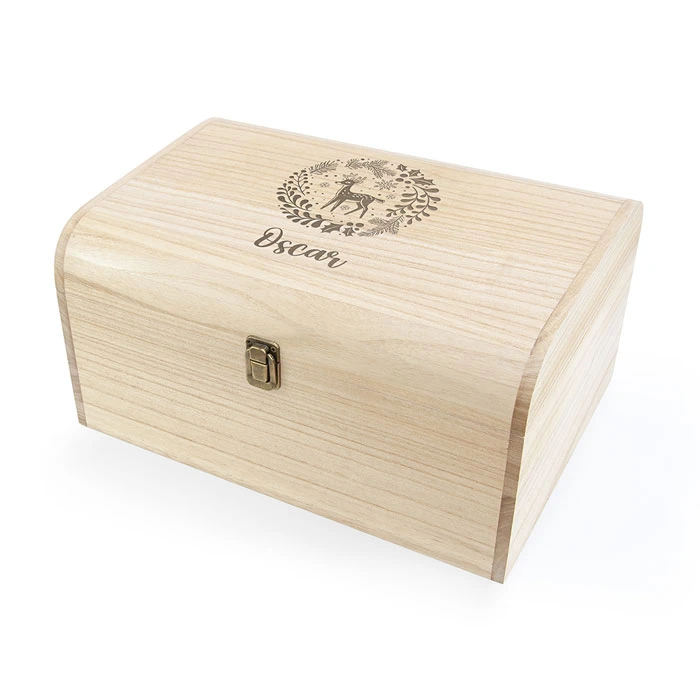 Personalised Christmas Woodland Chest Keepsake BoxBG-9448 4 Personalised Christmas Woodland Chest Keepsake BoxBG-9448 - Image 2