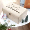 Personalised Christmas Scene Wooden Keepsake ChestBG-9449 -Santa Gifts Shop BG 9449