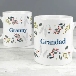 Personalised Festive Christmas Mug Set Grandparent's GiftBG-9455